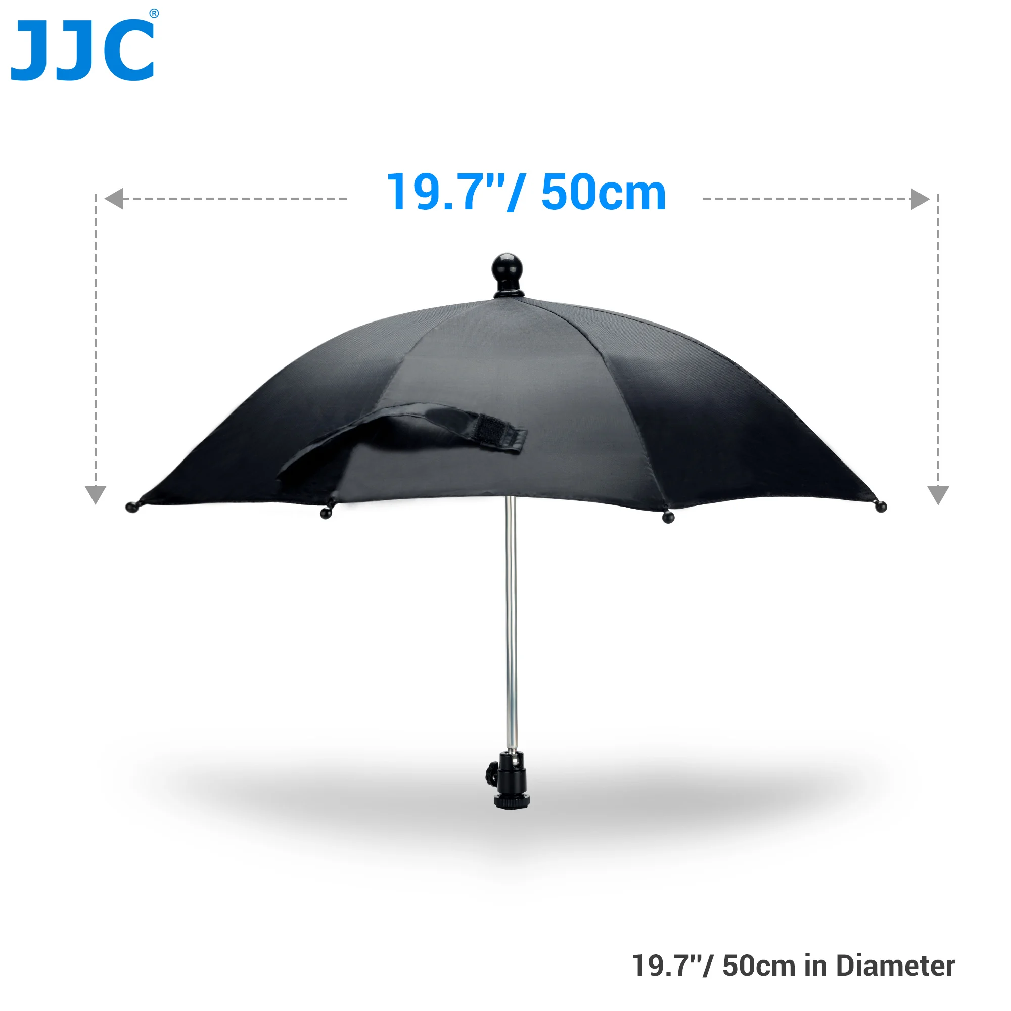 JJC Large Camera Umbrella/Sunshade Ajustable 360° Rotation Ball Head Umbrella Camera Rain Cover Protection Photography Accessory