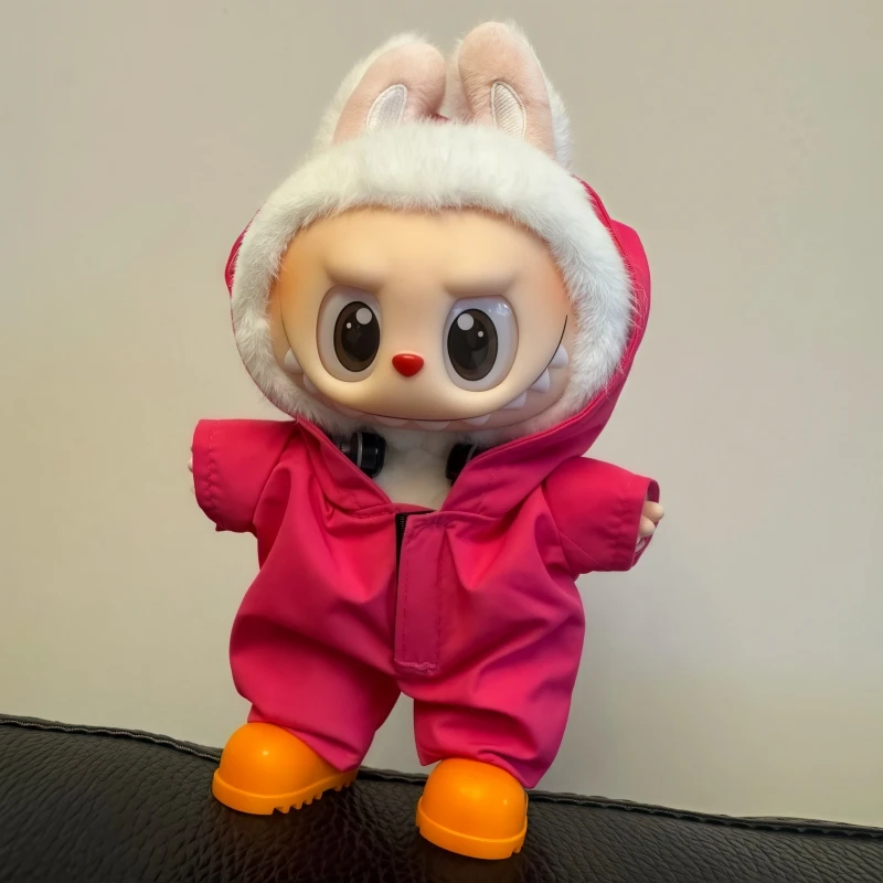 Adecuado para chaqueta de muñeca Labubu Labubu V1 V2 V3, accesorios de ropa de muñeca de peluche a la moda con personalidad, regalos de juguetes para niños