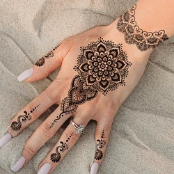 Waterproof Temporary Tattoo Stickers Mandala Lace Hand Finger Wedding White Fake Tatto Flash Tatoo Body Art for Women Bride