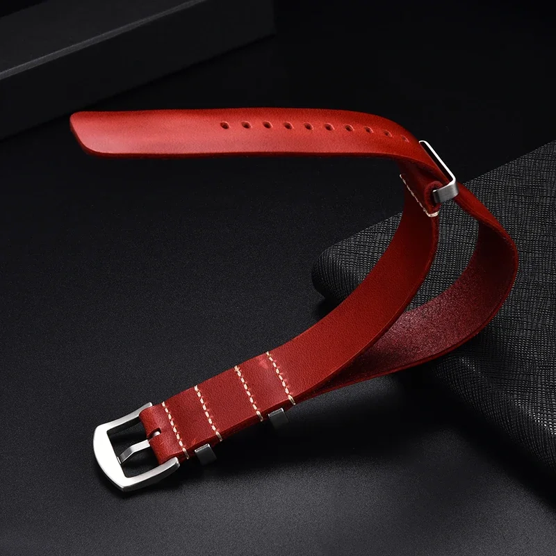 Echtes Leder Uhrenarmband 18mm 20mm 22mm 24mm Armbanduhr Band Uhrenarmbänder Uhr Einstellung Ersatz Zubehör – Detail 5