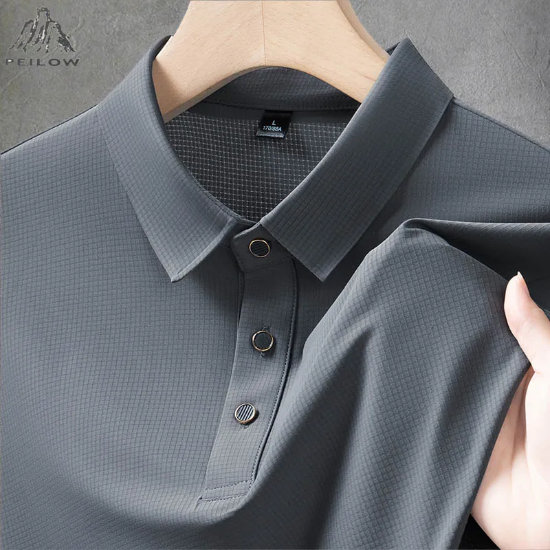 Plus Size 7XL 8XL Polo Shirt Men Summer Quick Dry Ice Silk Breathable Golf Polo Men's Oversize Business Polo Shirt Men Clothing