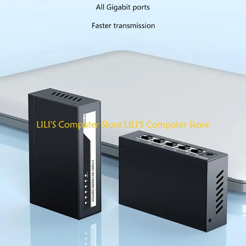 

A52B 5 Port Gigabit Ethernet Networks Switches, Ethernet Splitters Hubs Desktop Wall Mount