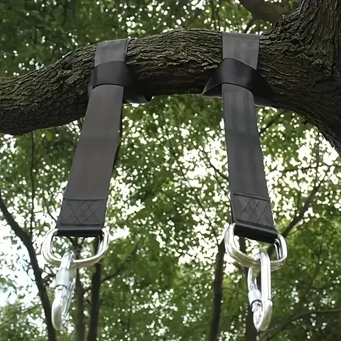 Hamac de camping robuste avec boucle de sécurité - pour tous types de balançoires d'extérieur et accessoires, corde d'attache pour arbres, sangle en nylon