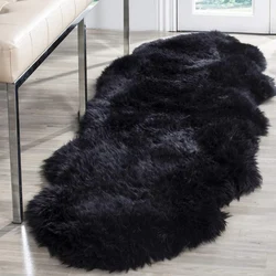 Plush imitation wool black wave carpet, home improvement carpet, floor mat, kids room carpet floor mat