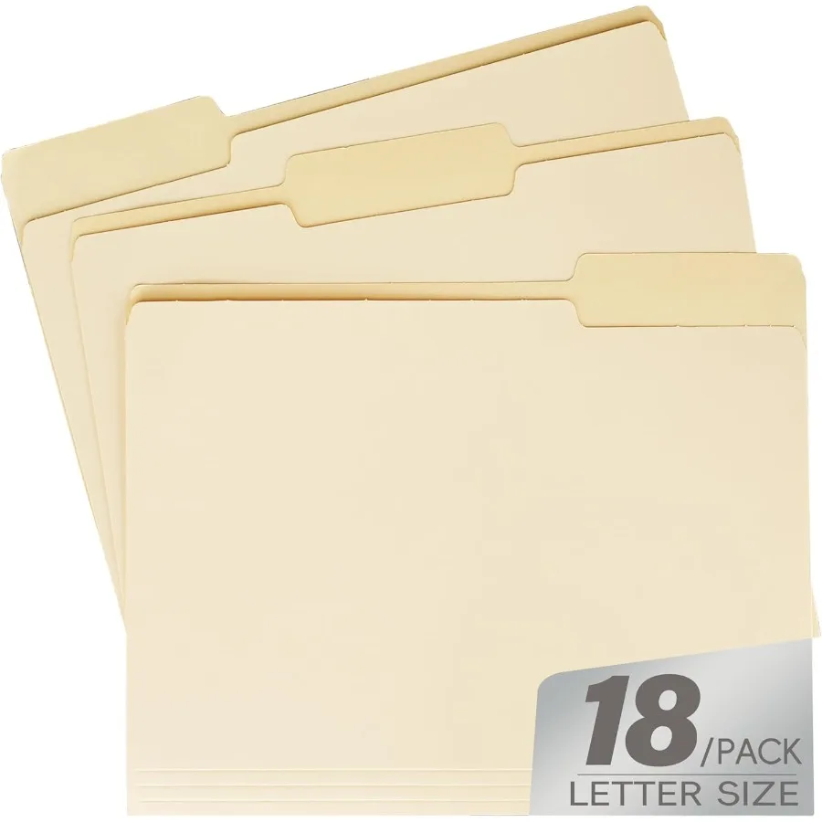 

Папка для файлов Manilla1, папки с 3 вырезанными вкладками, размер письма, отлично подходят для организации и удобного хранения файлов, 18 в коробке