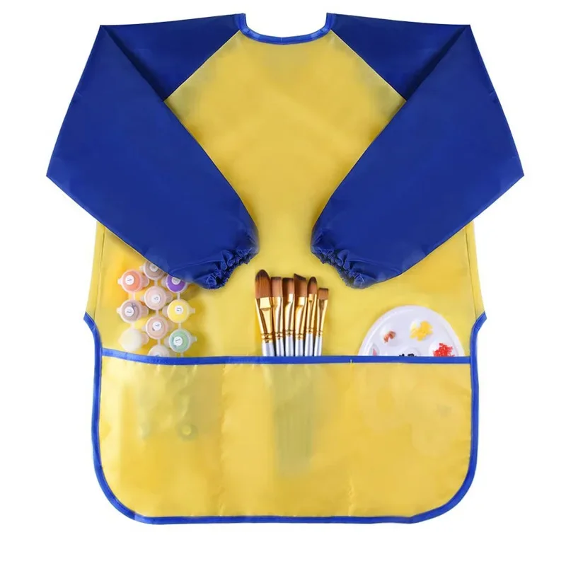 Baby Boys Girls Feeding Bibs Long Sleeve Apron Waterproof   School Painting Drawing Children Art Scraft Smock Burp Cloths