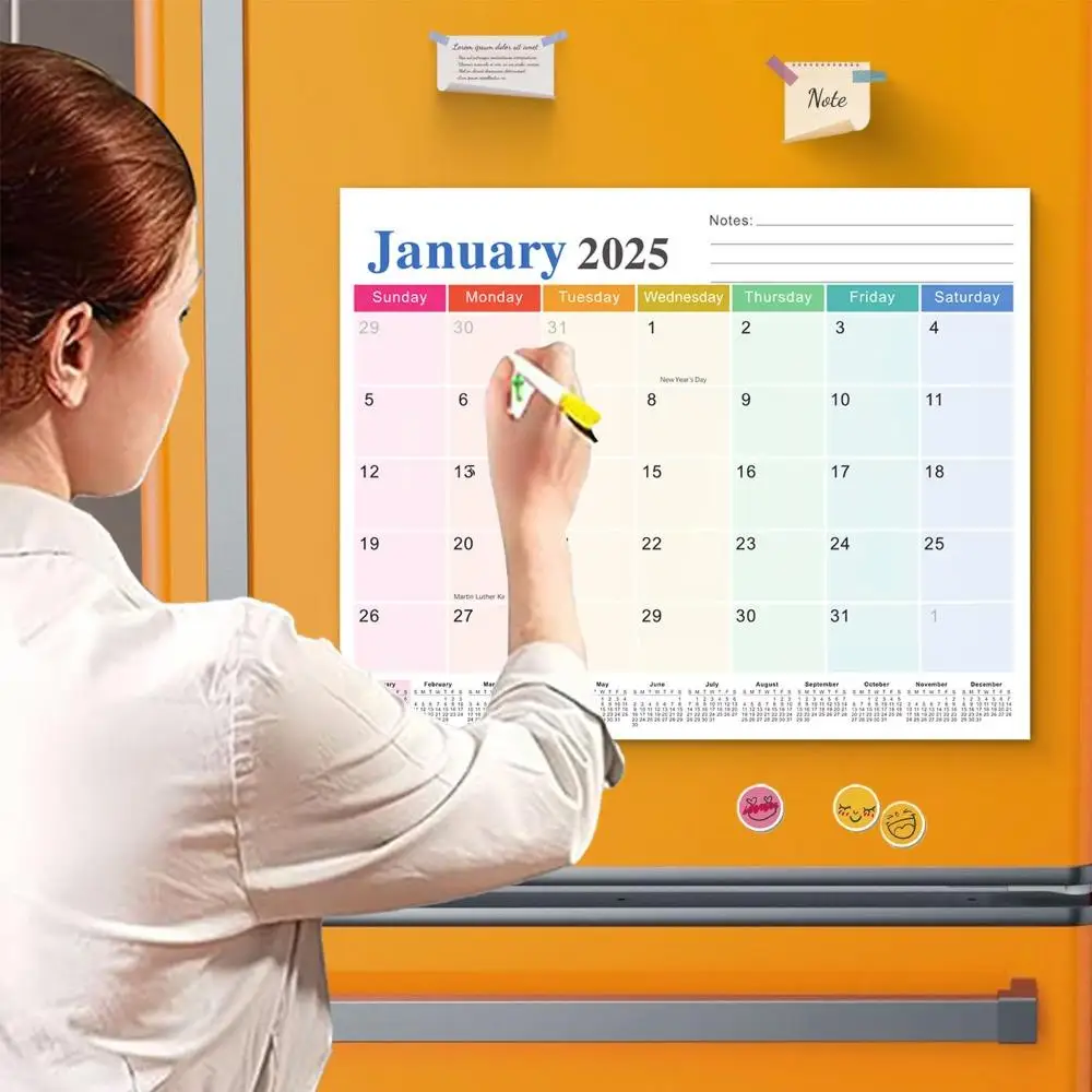 2025 English Calendar Magnetic Refrigerator Sticker Calendar Home Calendar Schedule