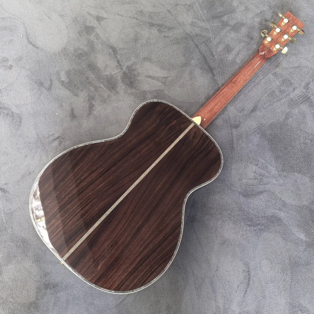 OM Series Red Pine Top Acoustic Guitar Ebony Fingerboard 6-String Golden Tuners view 2