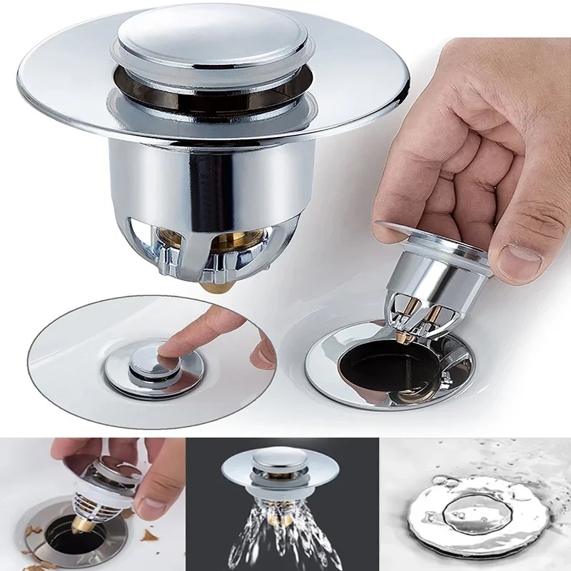 Universal Brass Pop-Up Sink Drain Filter Hair Catcher Deodorant Plug cover Basin Anti-Clogging Stopper Bathroom Accessor newest
