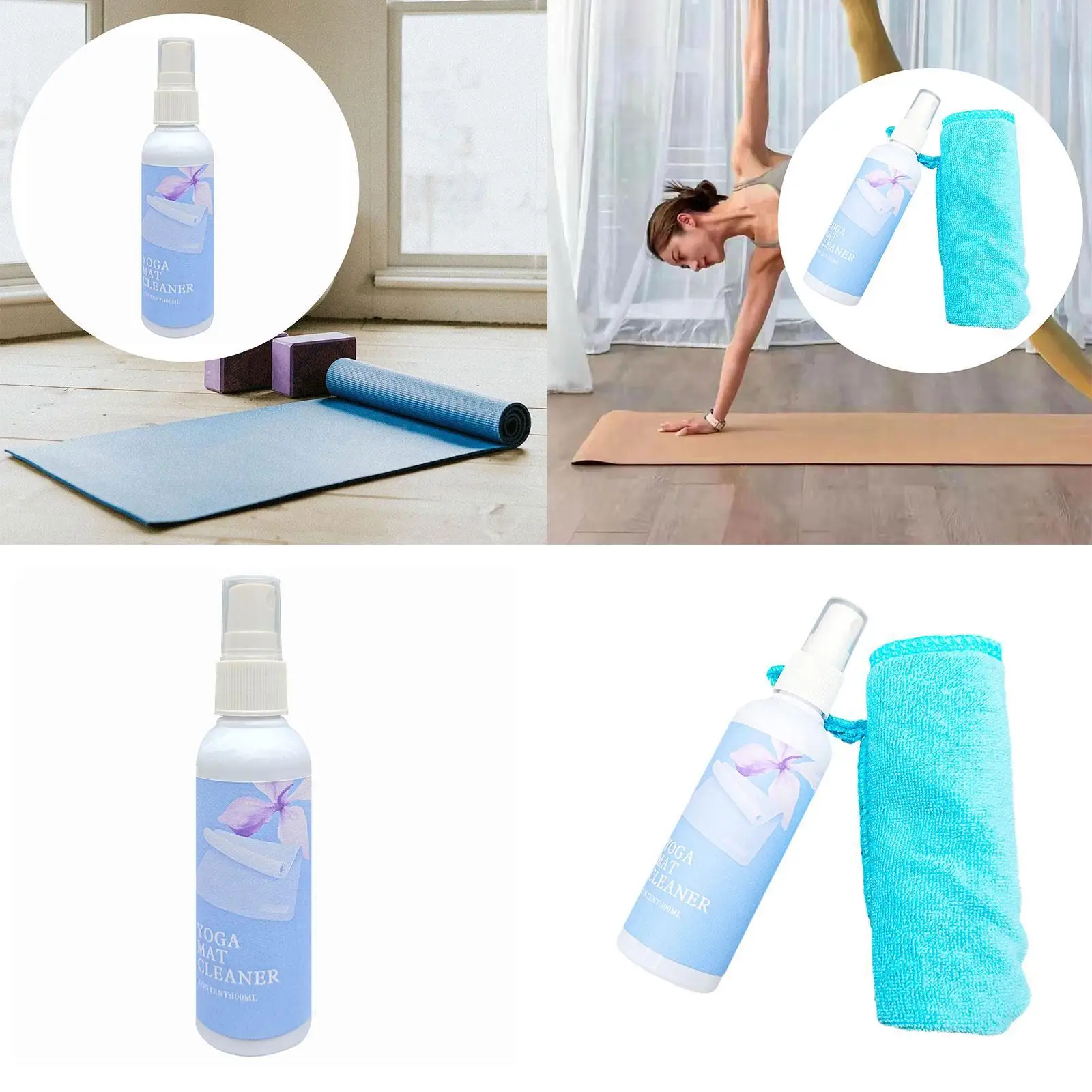 100ml Yoga Mat Cleaner Yoga Mat Cleaning Spray for Pilates Massage Apartment