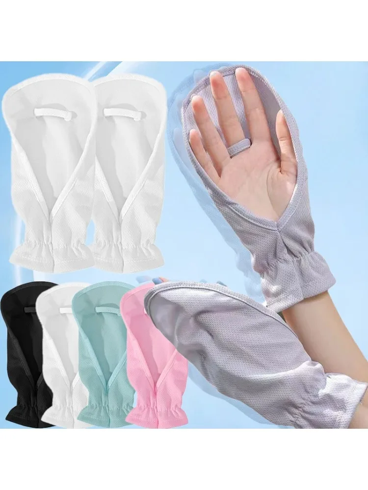 AliExpress NONE Summer Anti-sunburn Gloves Ice Outdoor Breathable Thin UV Protection Sunscreen Lady Cover Finger Gloves Cycling Sleeve Mitten