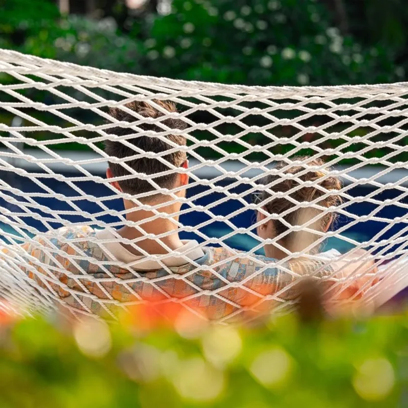 

Hammocks 12FT Double Rope Hammocks, Hand Woven Cotton Hammock with Spreader Bar for Outdoor, Indoor, Patio, Poolside