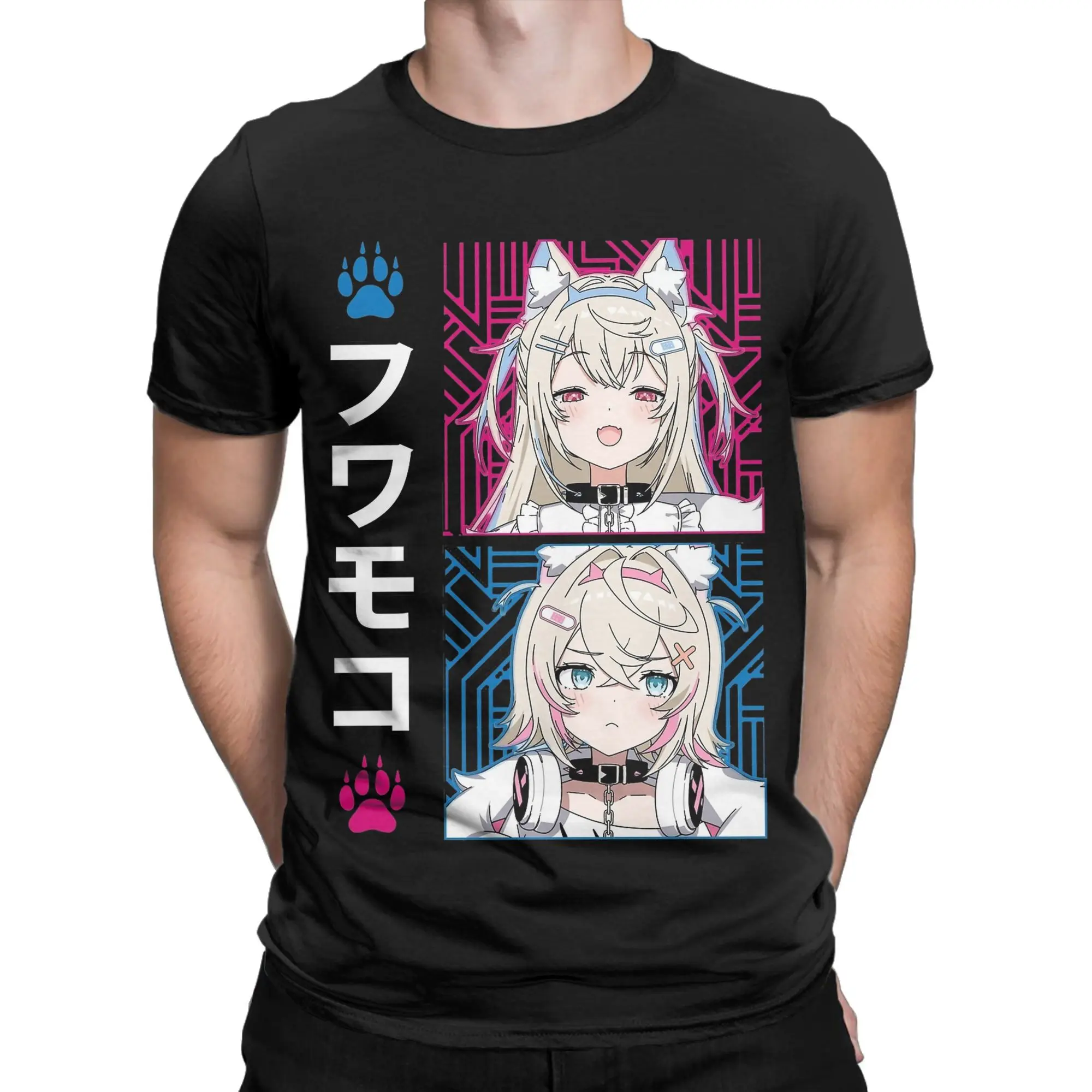 

Hololive FuwaMoco Advent футболка из чистого хлопка для мужчин, летние забавные футболки Y2K с круглым вырезом, модные футболки большого размера, лидер продаж, топы