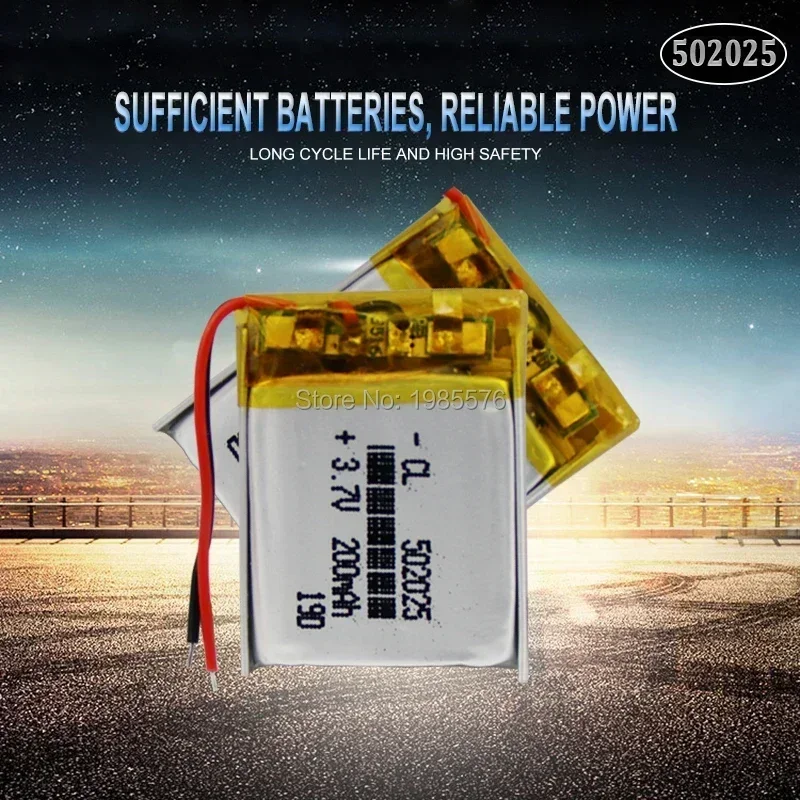 3.7V 200mAh 502025 Lithium polimer li-po Li ion baterai isi ulang untuk mainan speaker Tachograph MP3 MP4 GPS Bluetooth Lipo sel