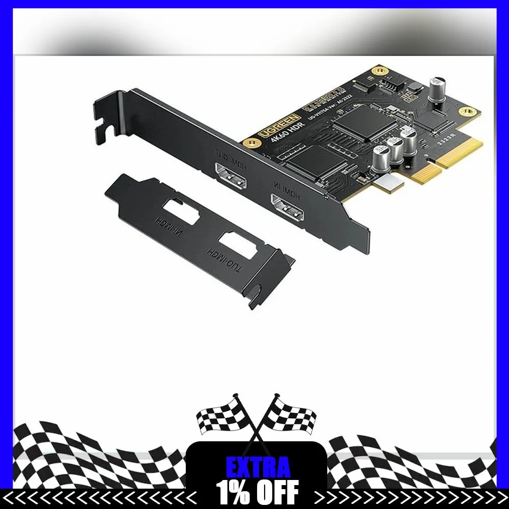 UGREEN CM701 25176 PCIe HDMI Video Capture Card 4K 60Hz HDR Game Recording Live Streaming
