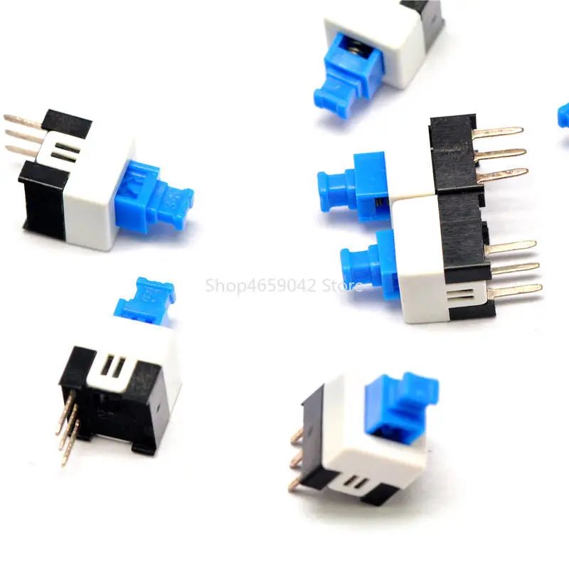 10Pcs Single Row 7*7mm Self-lock Push Button Switch DIP 3 Pin 7x7mm Momentary Tactile Push Button