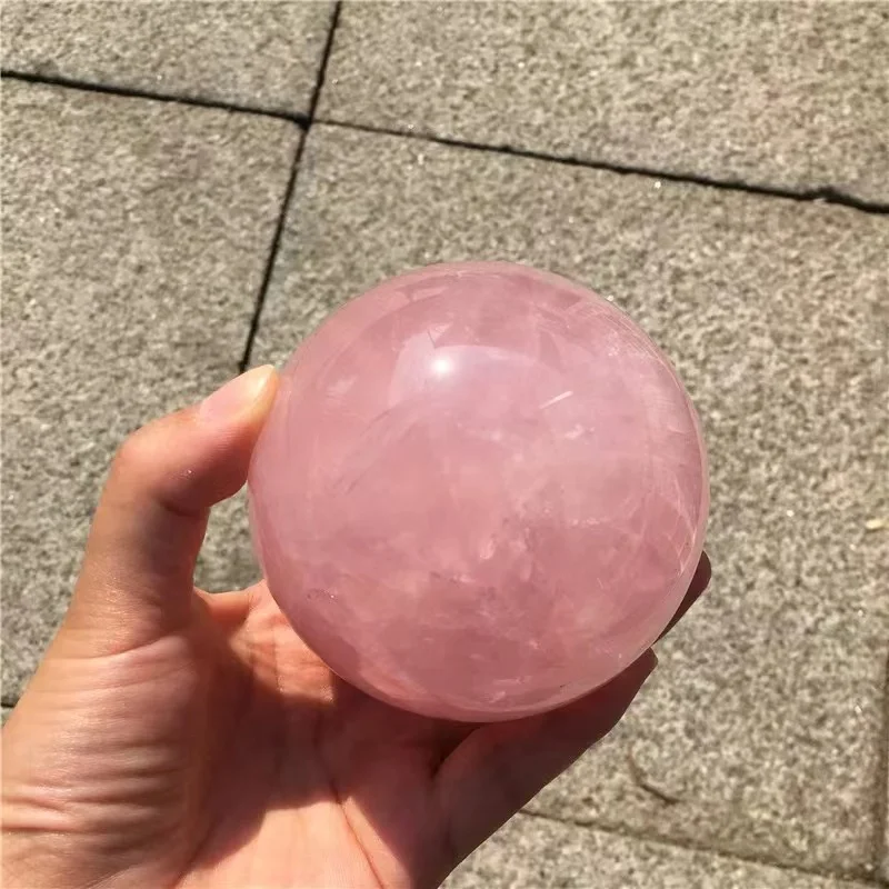 

Natural Pink Rose Quartz Crystal Healing Stone Ball Sphere