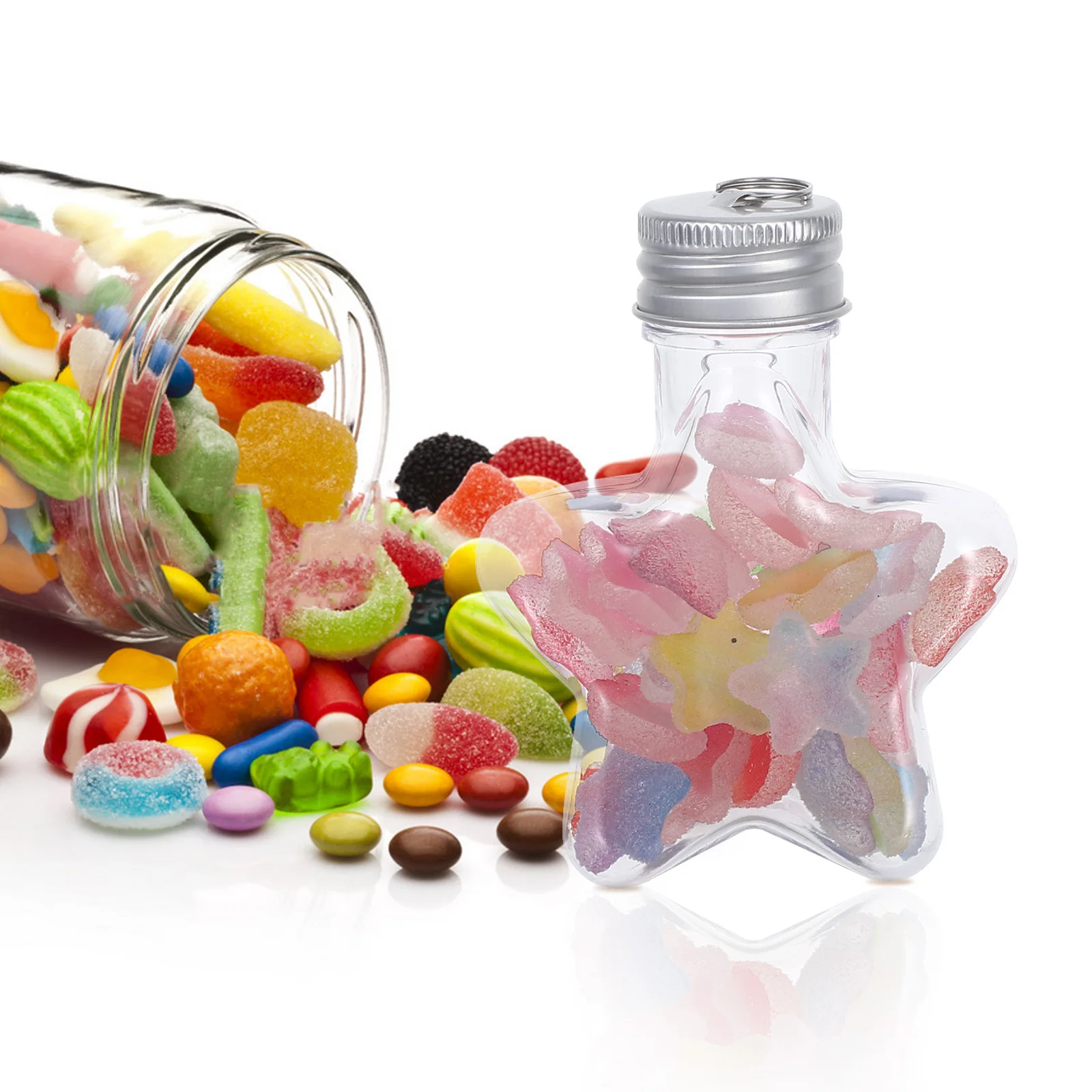 

20pcs Star Shape Hanging Bottle Clear Fillable Ornaments For Diy Craft Christmas Decor Party Wedding Home Decoration Reusable