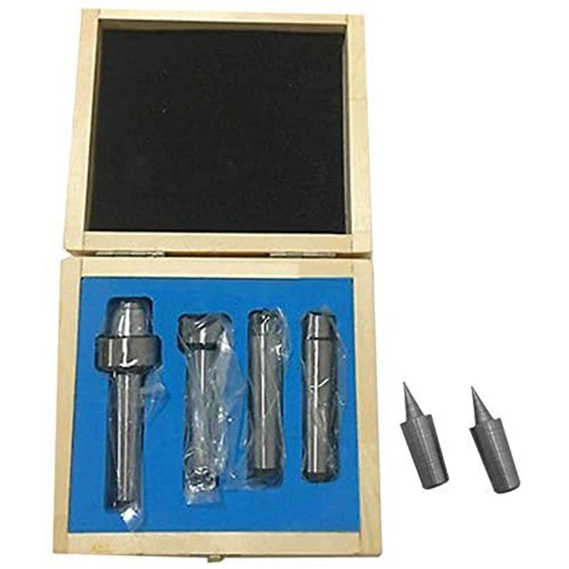 MT2 Live Center Wood Lathe Drive Spur Cup Set With 2Pcs Extra Replacement Tips With Good Quality Wooden Box