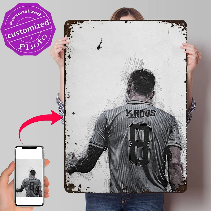 Toni Kroos 3D Texture Printed Poster Custom Vintage Metal Tin Plate Sign for Wall Art Gaming Room Decoration Cozy Funny Signs