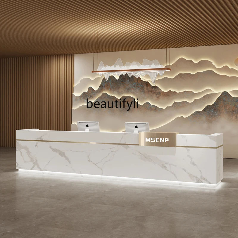 

Hotel Cashier Counter Clothing Store Bar Beauty Salon Light Luxury Club Reception Desk Company Front Desk