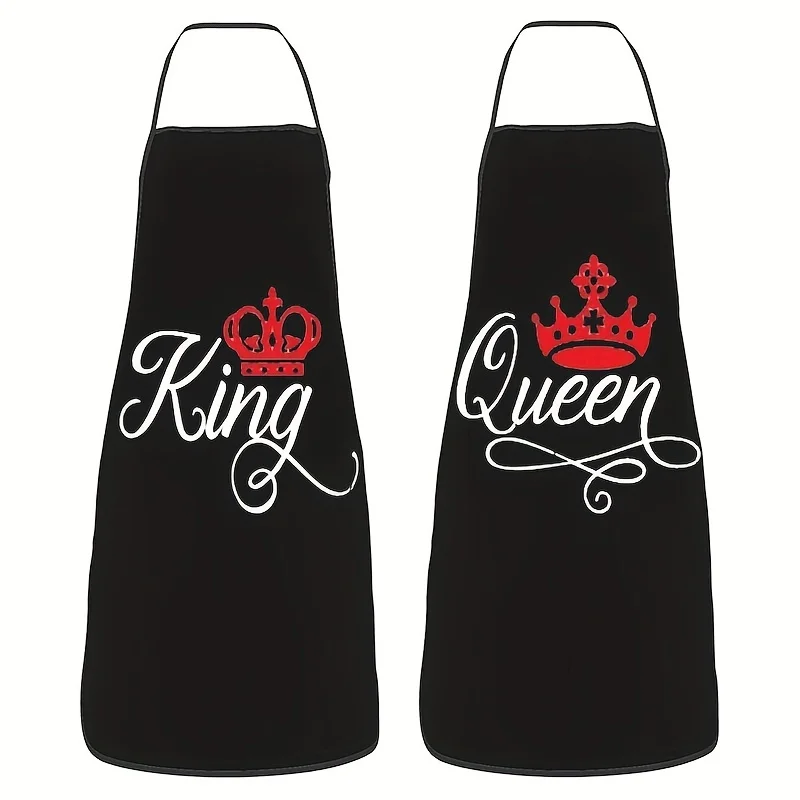 1PC Personalized Creative Black Classic Letter And Oil-proof Couple Apron For Men And Women, Restaurant Waiter Work Clothes