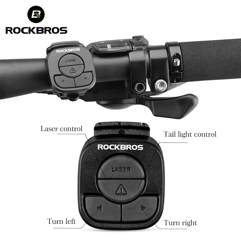 ROCKBROS Remote Control Bicycle Rear Light USB Rechargeable Wireless Waterproof Cycling Turning Rear Lamp Safety Bike Light