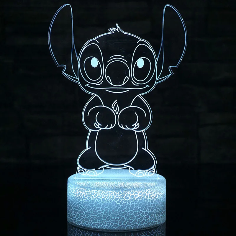 

Kawaii Stitch 3D Illusion Night Light with USB interface and Smart Touch Room Decor Lamp Stitch Figure kids Birthday Gifts