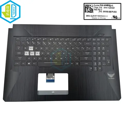 US RU TR UK BE Laptop Backlit Keyboard Topcase Palmrest For ASUS TUF Gaming FX705 FX705D FX705DT Crystal Keycaps With RGB Backit