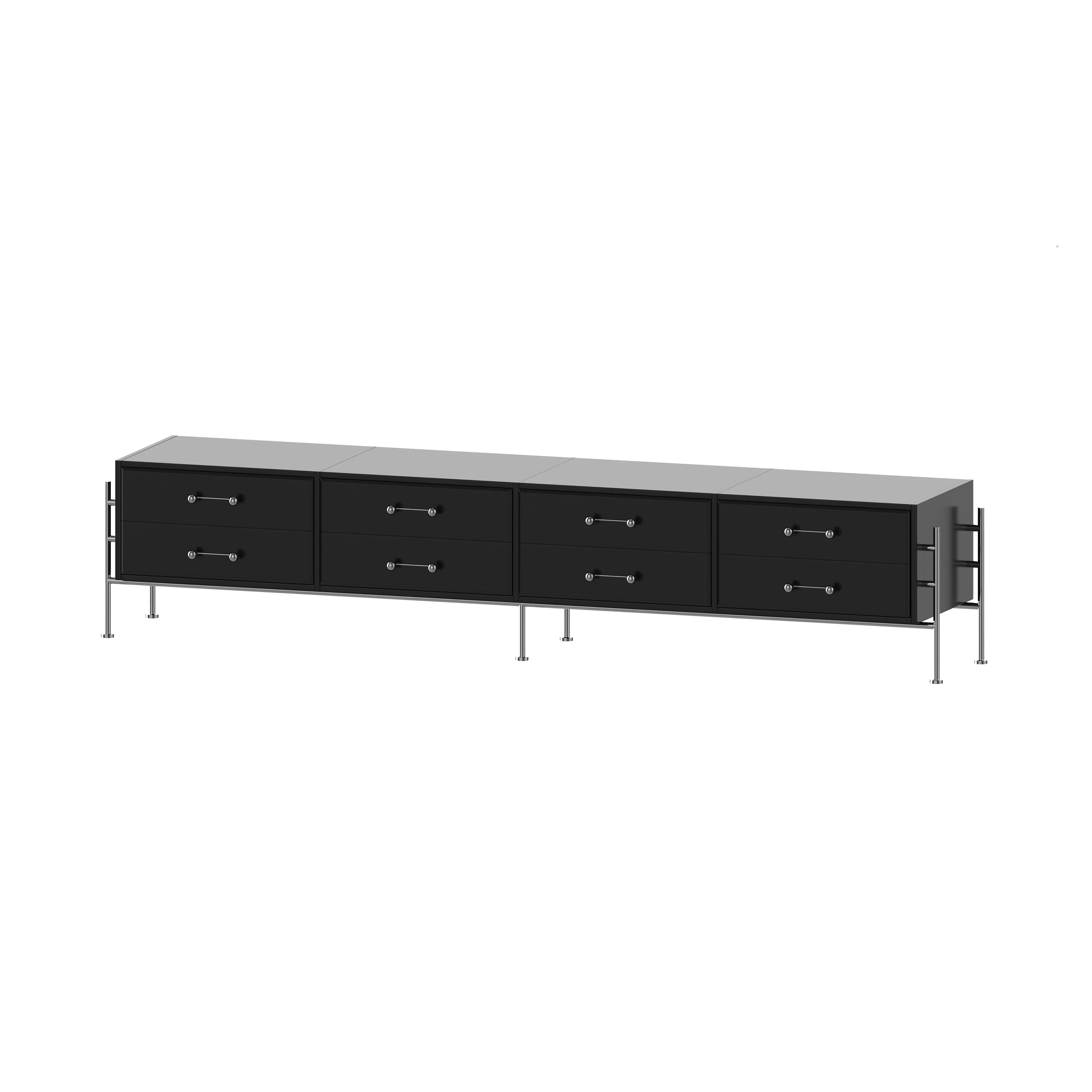 

Black Double TV Cabinet Art Design Household Wall Locker