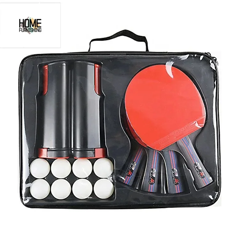 Pingpong Paddles Set Includes High Quality Table Tennis Racket Balls Portable Net With Carry Sackfor For Kids Adults