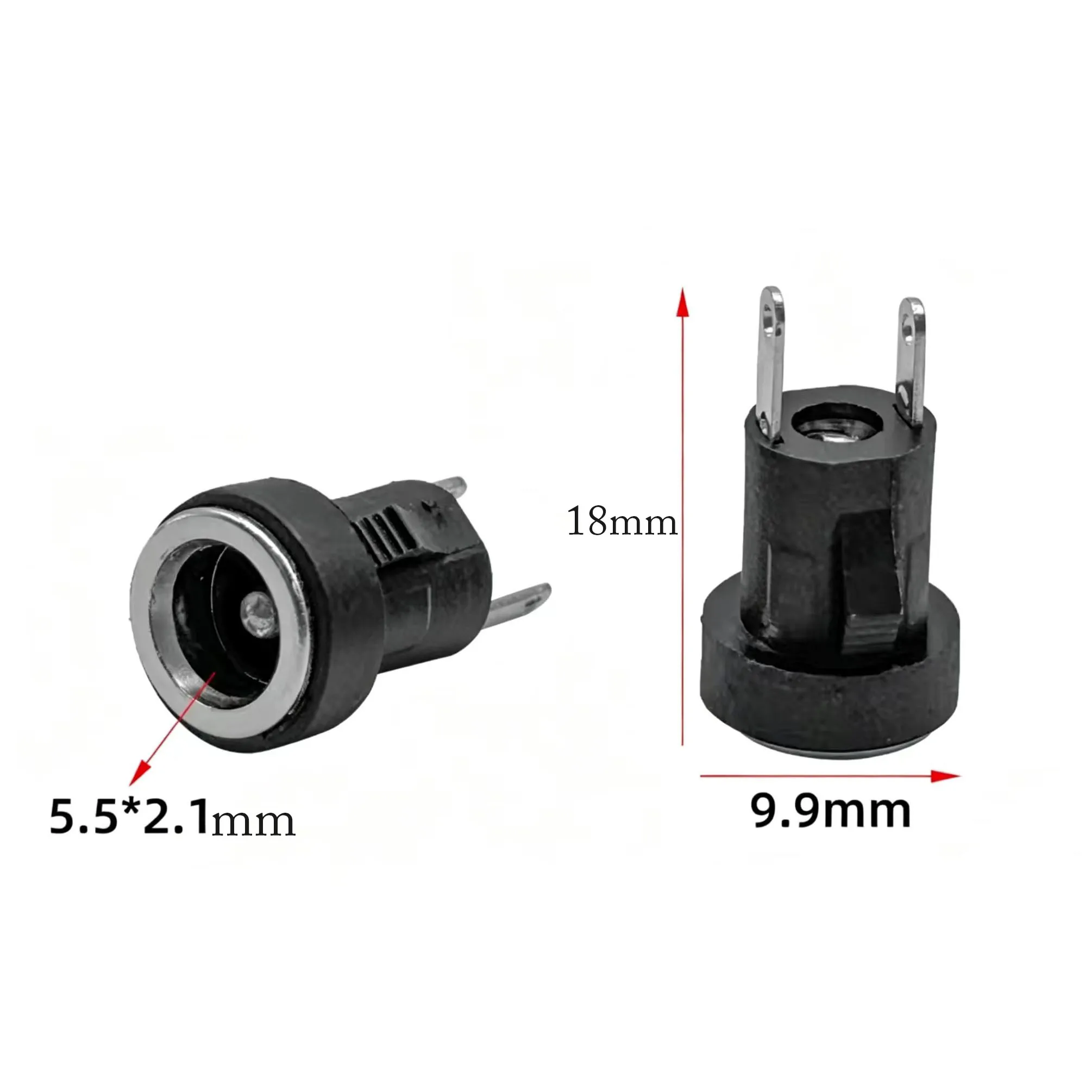 10pcs DC-022 2Pin Power Connector 5.5x2.1mm Socket For PCB Mount Soldering Board Electrical Repair And Assembly Parts
