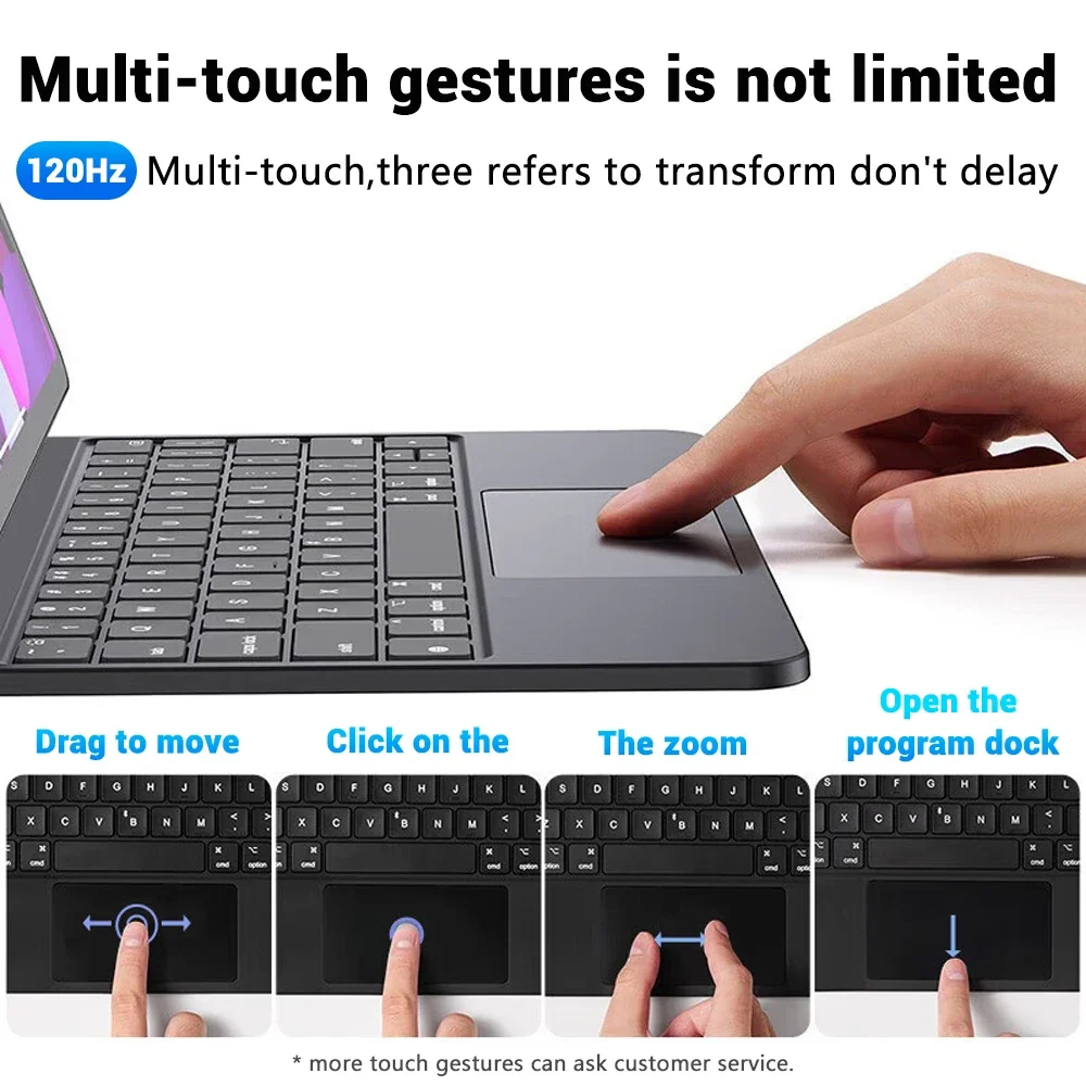 LESEN Sie YYEAH Magic Keyboard für iPad 2025, 11. A16 2025, Air 11 M3 iPad-Hülle, intelligente magnetische Buchabdeckung, Hintergrundbeleuchtung, Touchpad, hebräisch – Detail 11