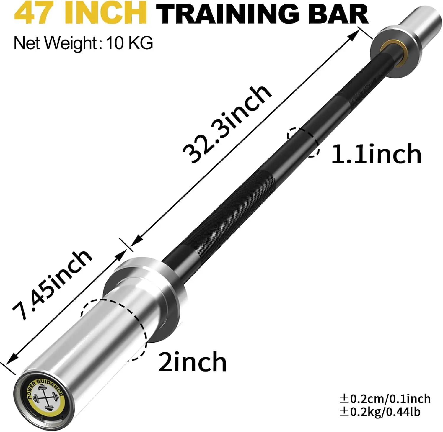 Chrome Olympic Barbell Bar, 2 Inch Weight Bar for lifting, Hip Thrusts,Universal Strength Training Bars 4ft/5ft/