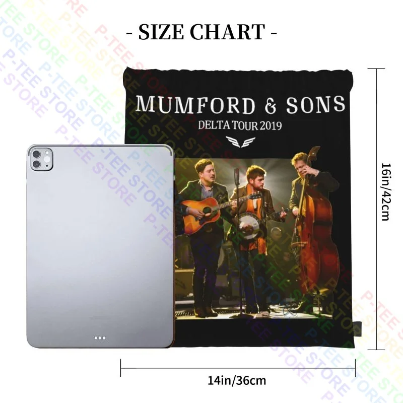 New Hot 8849-Mumford Sons Delta Tour 2019 Drawstring Bags Gym Bag Print Portable Storage Bag Multi-function