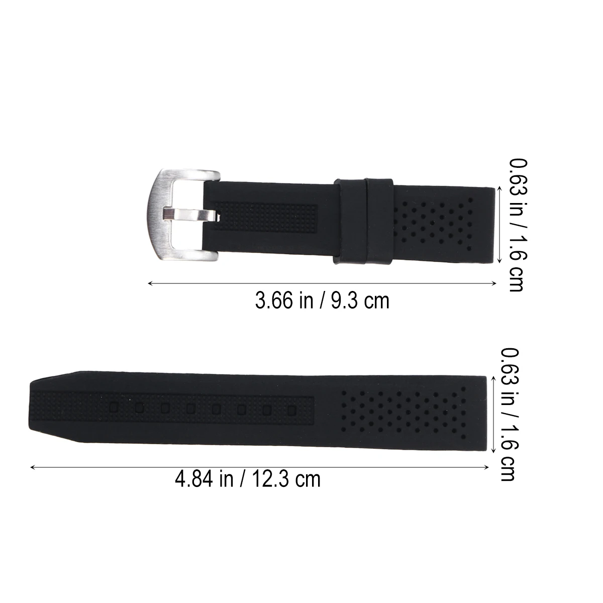 

Silicone Watch Strap 16mm Waterproof Dustproof Oil Resistant Smooth Seamless Skin Friendly for Swimming Fitness Diving Climbing