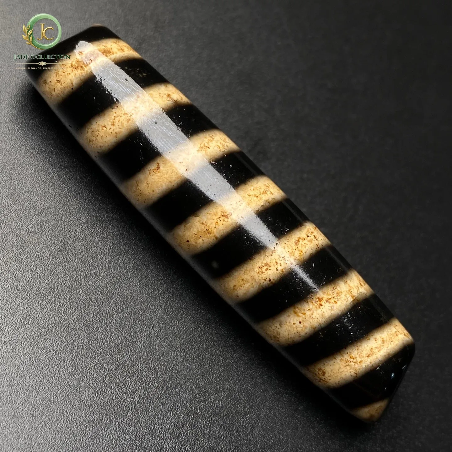 Rare Tibetan Buddhism Agate Multi-Line Dzi Bead Amulet Necklace Pendant G3697