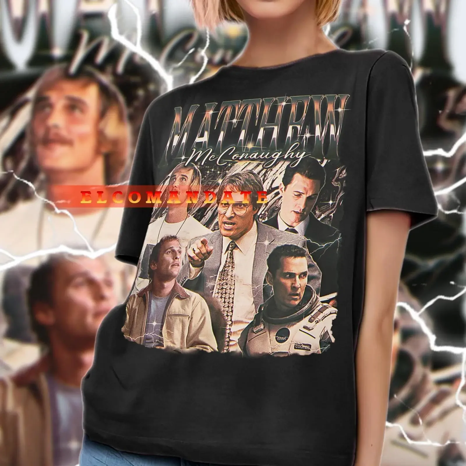 Vintage Matthew McConaughey Retro 90s Bootleg T Shirt Casual Celebrity Homage  vintage Washed Comfortable Stretched