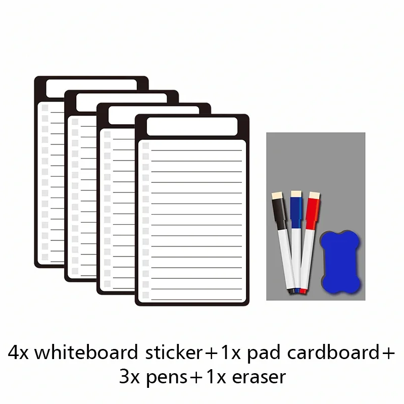 Buku Catatan Pesan Memo Hewan Peliharaan Magnetik Multi Bagian untuk Papan Tulis Daftar Belanja Kulkas dengan Pena untuk Lemari Es Belanja Kecil