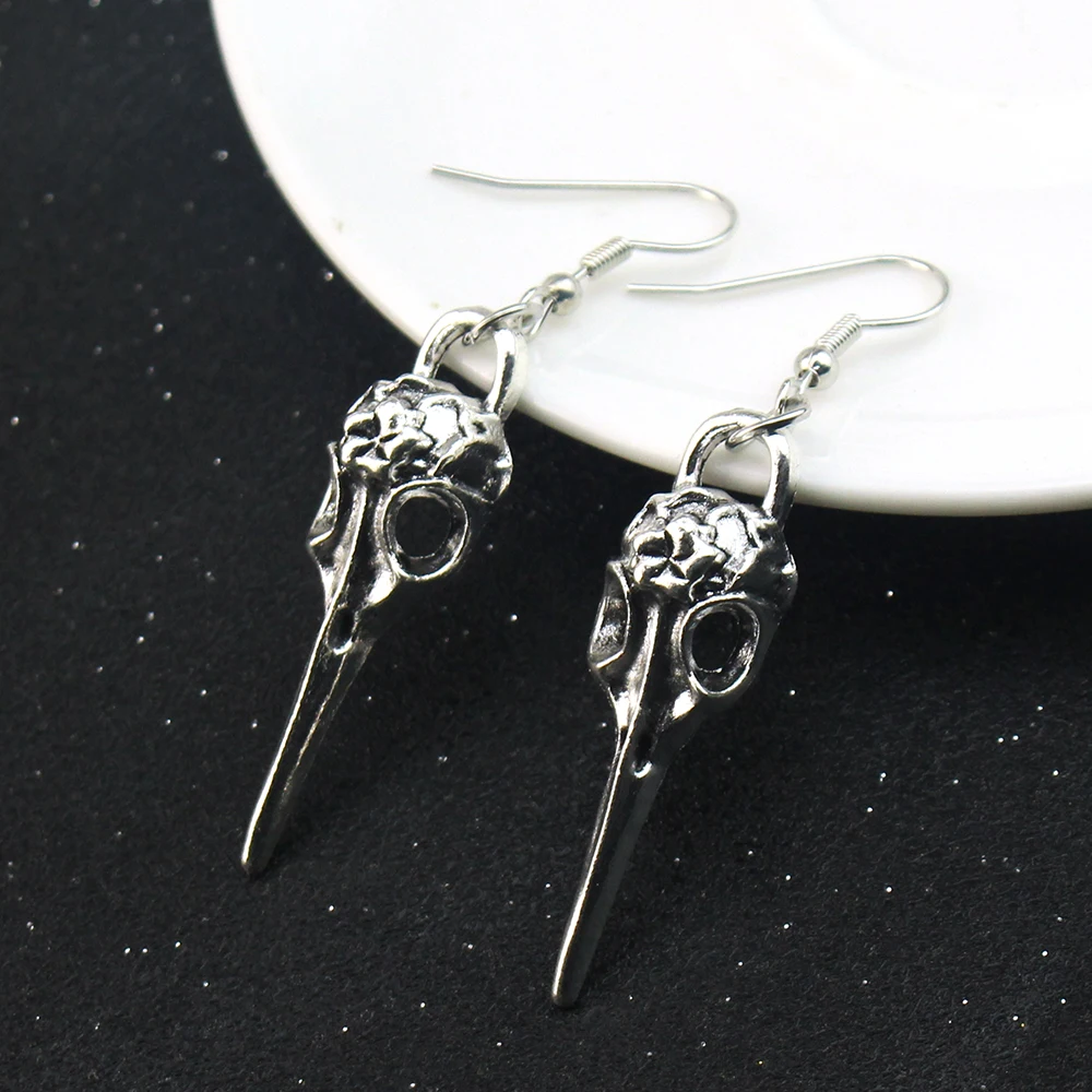 Gothic Bird Dead Crow Earrings Crow Skull Halloween Punk Creative Women Fashion Delicacy Witch Jewelry Charm Gift
