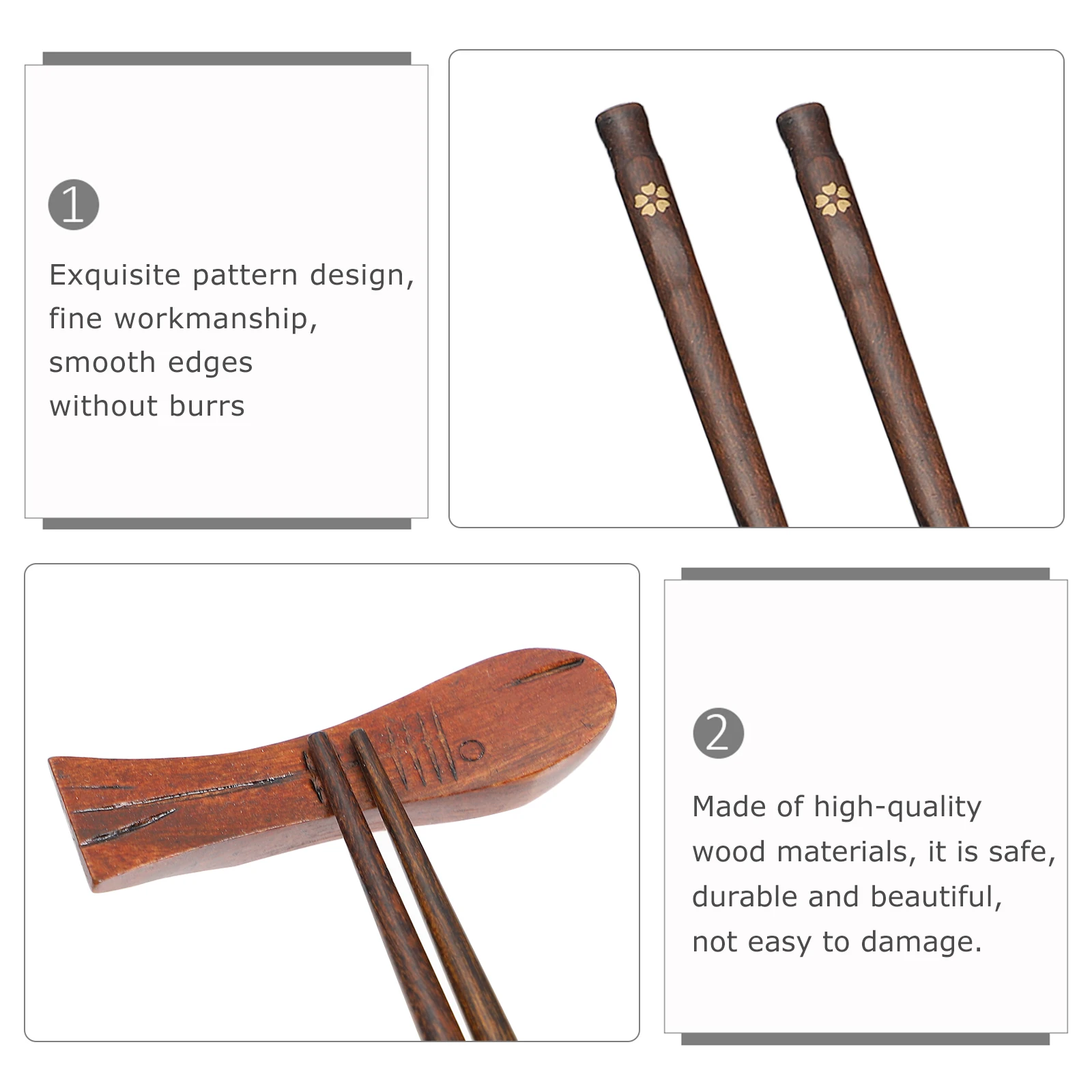 

Wooden Chopsticks Rest Reusable Home Tableware Delicate Holder Household and Combination Dinner Service