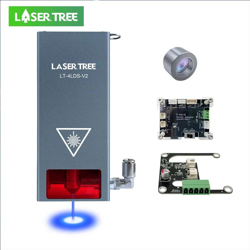 LASER TREE LT-4LDS-V2 Lasermodul-Zubehör, schützendes Fensterglas, optische Linse, Holzwerkzeuge und Zubehör