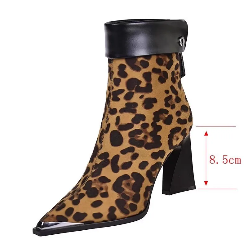 

Thick Heeled Sexy Women's Ankle Boots With Pointed Short Boots Height Increasing And Versatile Simple And Thick Heeled Shoes