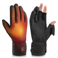 Flip-Cover Heating Gloves,USB Rechargeable Electric Half Finger Gloves with Convertible Finger Caps for Work & Cycling
