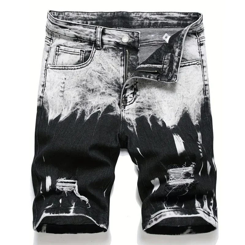 Zomer Nieuwe Slanke Stretch Heren Korte Jeans Modieuze Retro Do Design Denim Shorts Streetwear 98% Katoenen Cargoshorts Heren