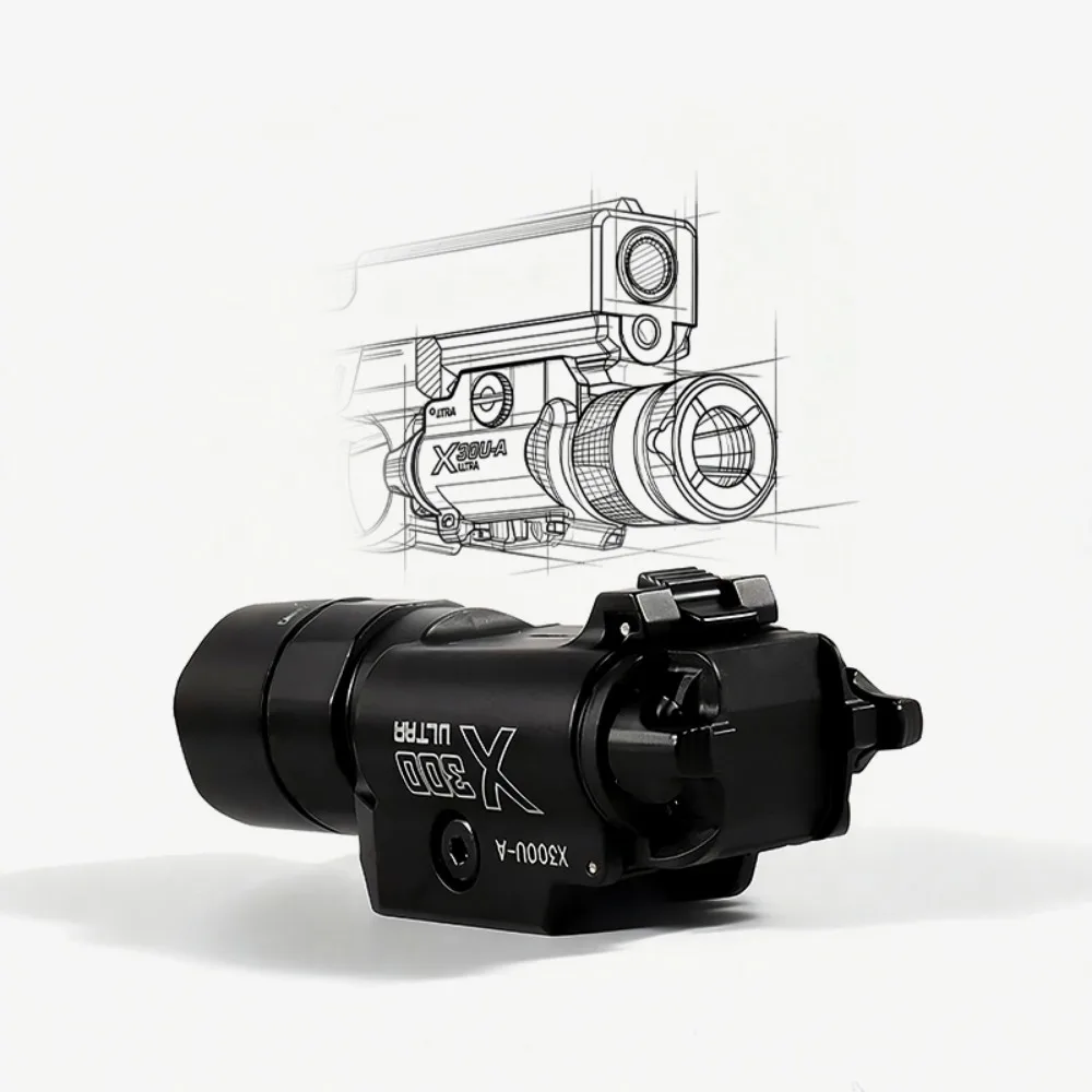 Tactical Metal X300U-A Hunting Flashlight LED White Light Strobe Outdoor Hunting Weapons Scout Light Fit 20mm Rail