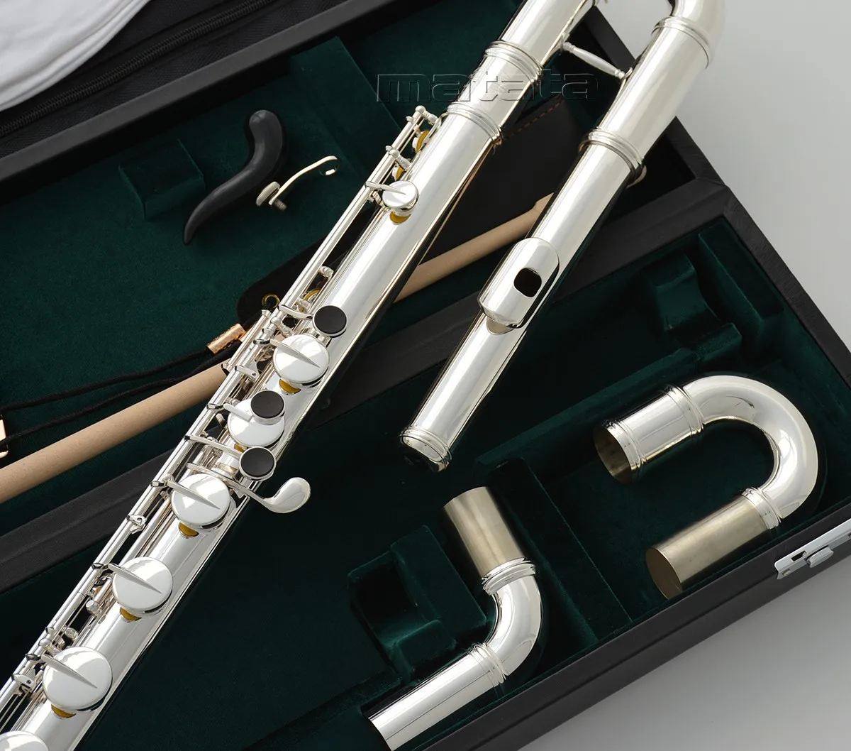 Fast Ship Professional Silver Bass Flute Horizontally vertical Playing D and E Trills NEW