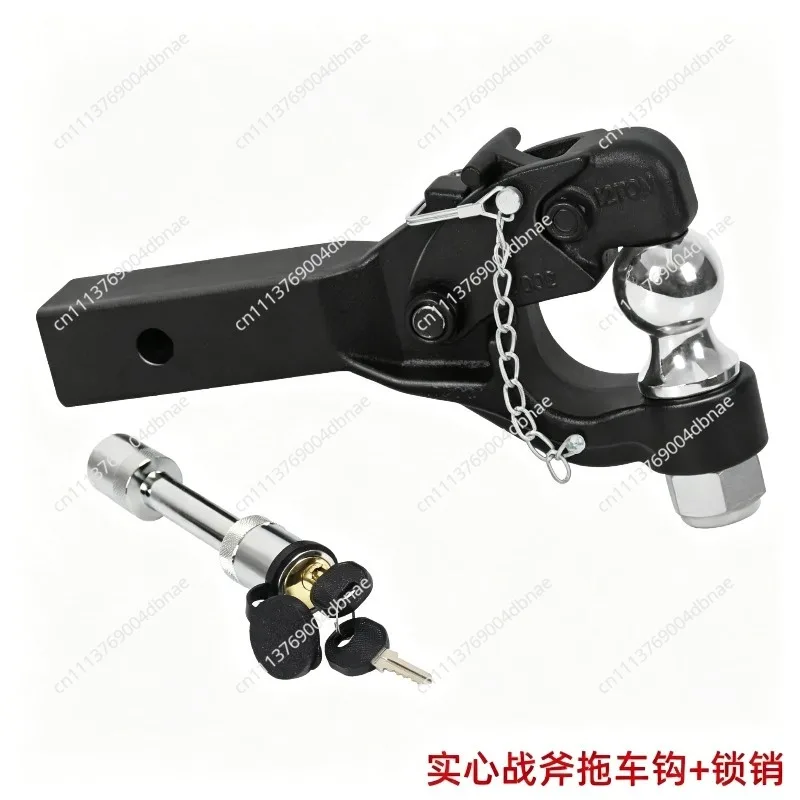 Black Trailer Hitch Receiver Tow Hook Offroad Towing Ball Mount Matte Black 2 Inch Square Tube Towing Accessory