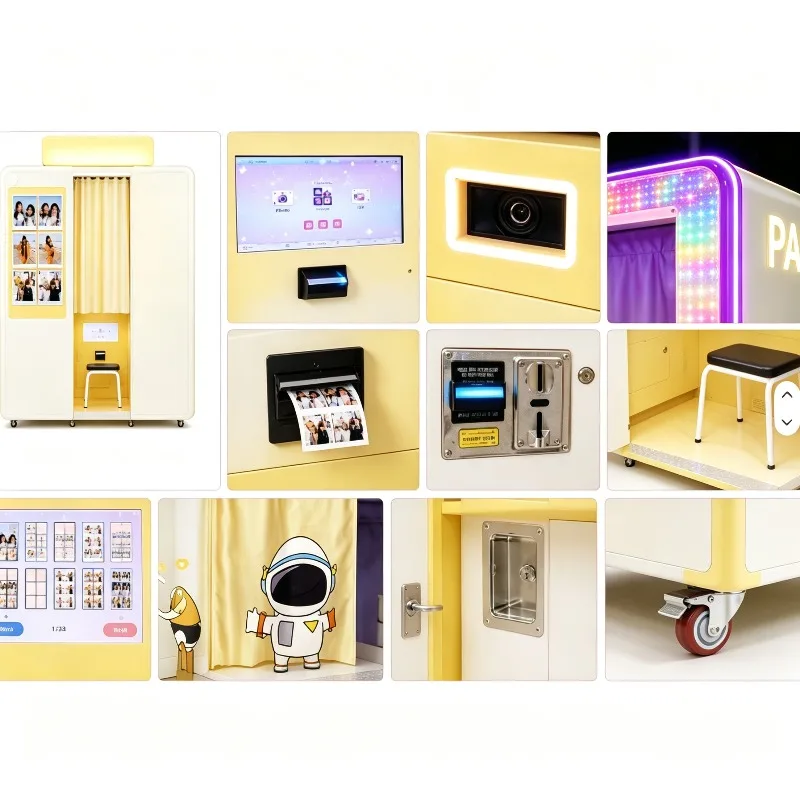 Professional Digital Photo Booth Vending Machine Touch Screen Photo Booth with Camera and Printer Business Coin-operated