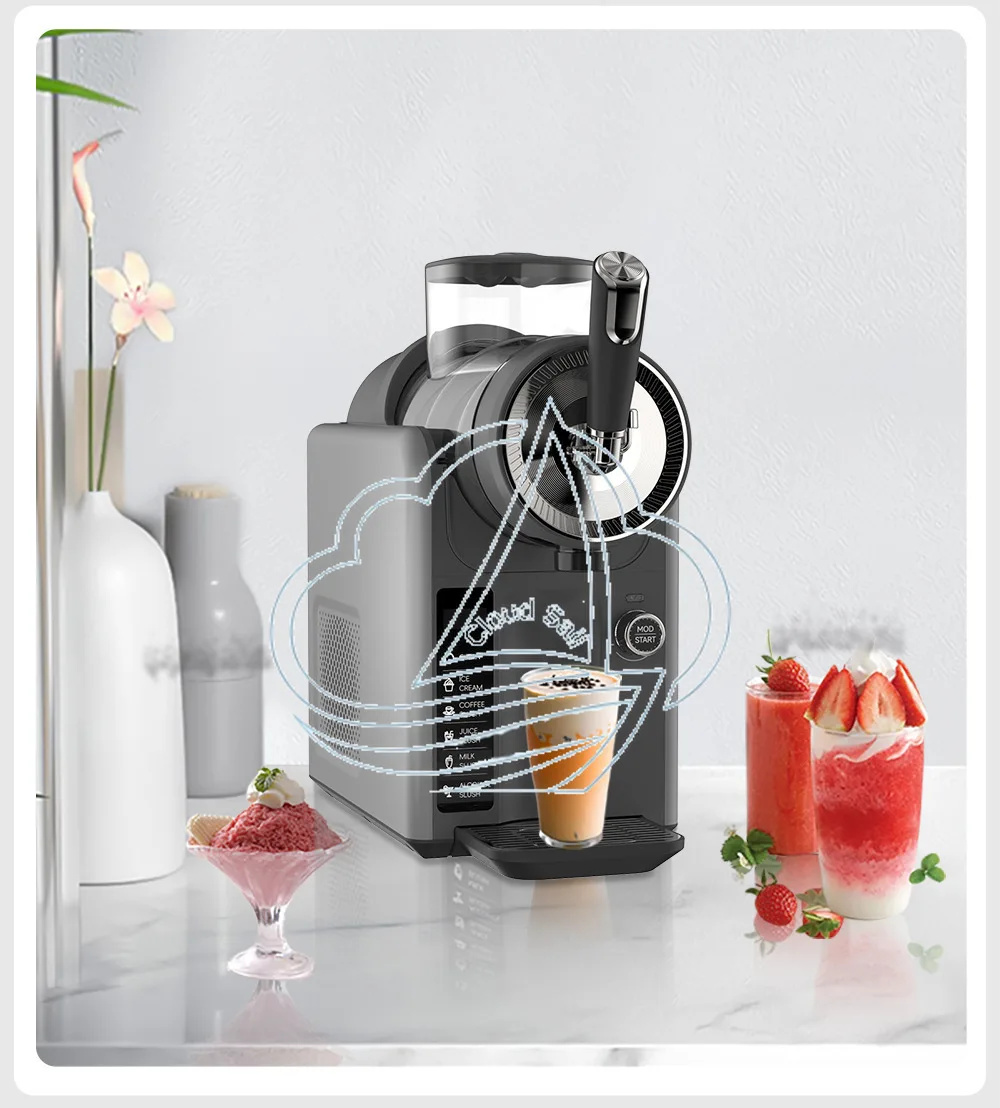 Fully Automatic Slush Machine Multi-Functional Household Cold Drink Maker for Smoothies Ice Cream And Shaved Ice